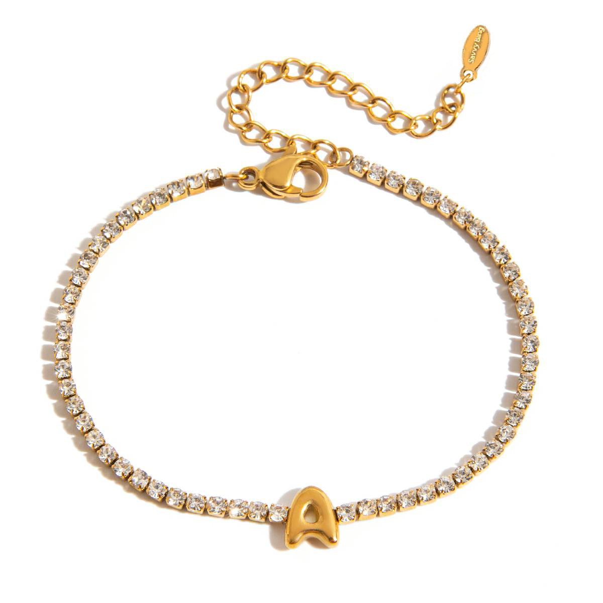 Initial Tennis Bracelet Water Resistant