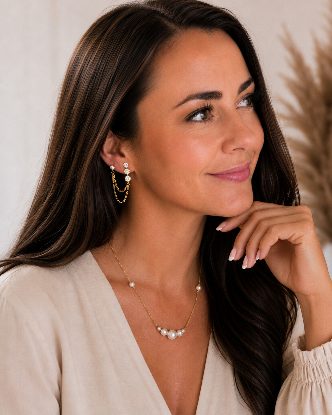 Starlight Double Chain Earrings Water Resistant
