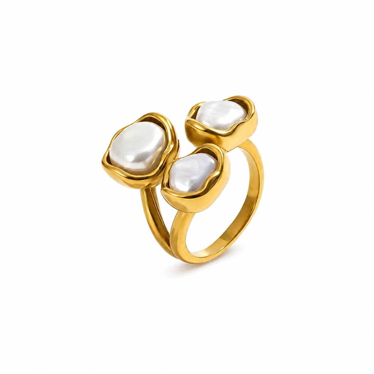 Pearl Trio Adjustable Ring Water Resistant