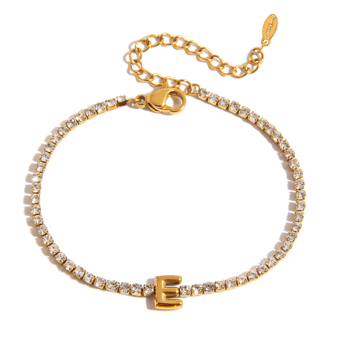 Initial Tennis Bracelet Water Resistant