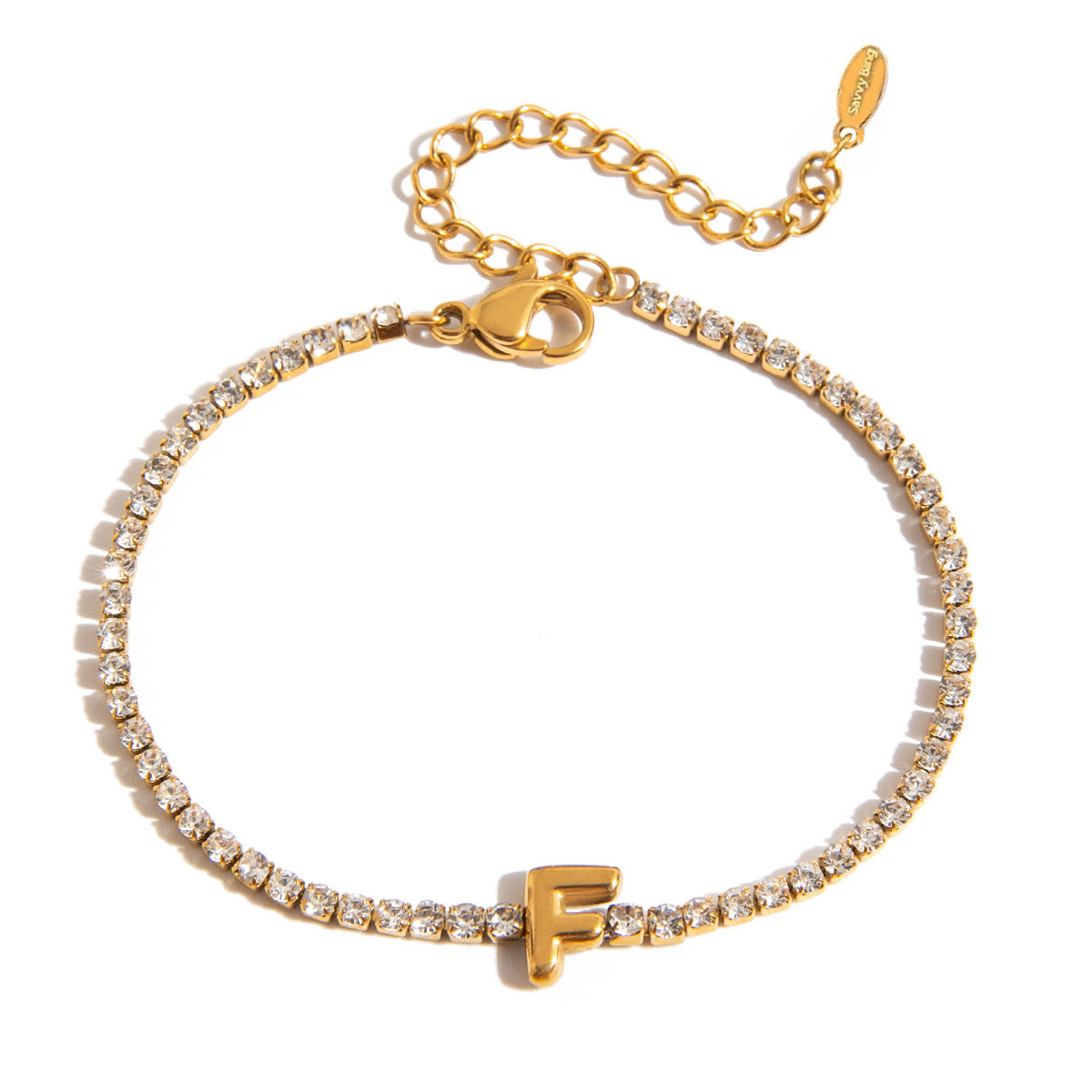 Initial Tennis Bracelet Water Resistant