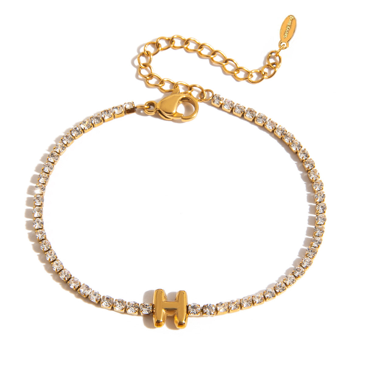 Initial Tennis Bracelet Water Resistant
