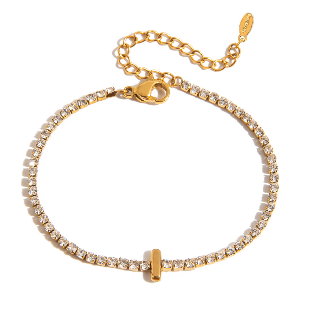 Initial Tennis Bracelet Water Resistant