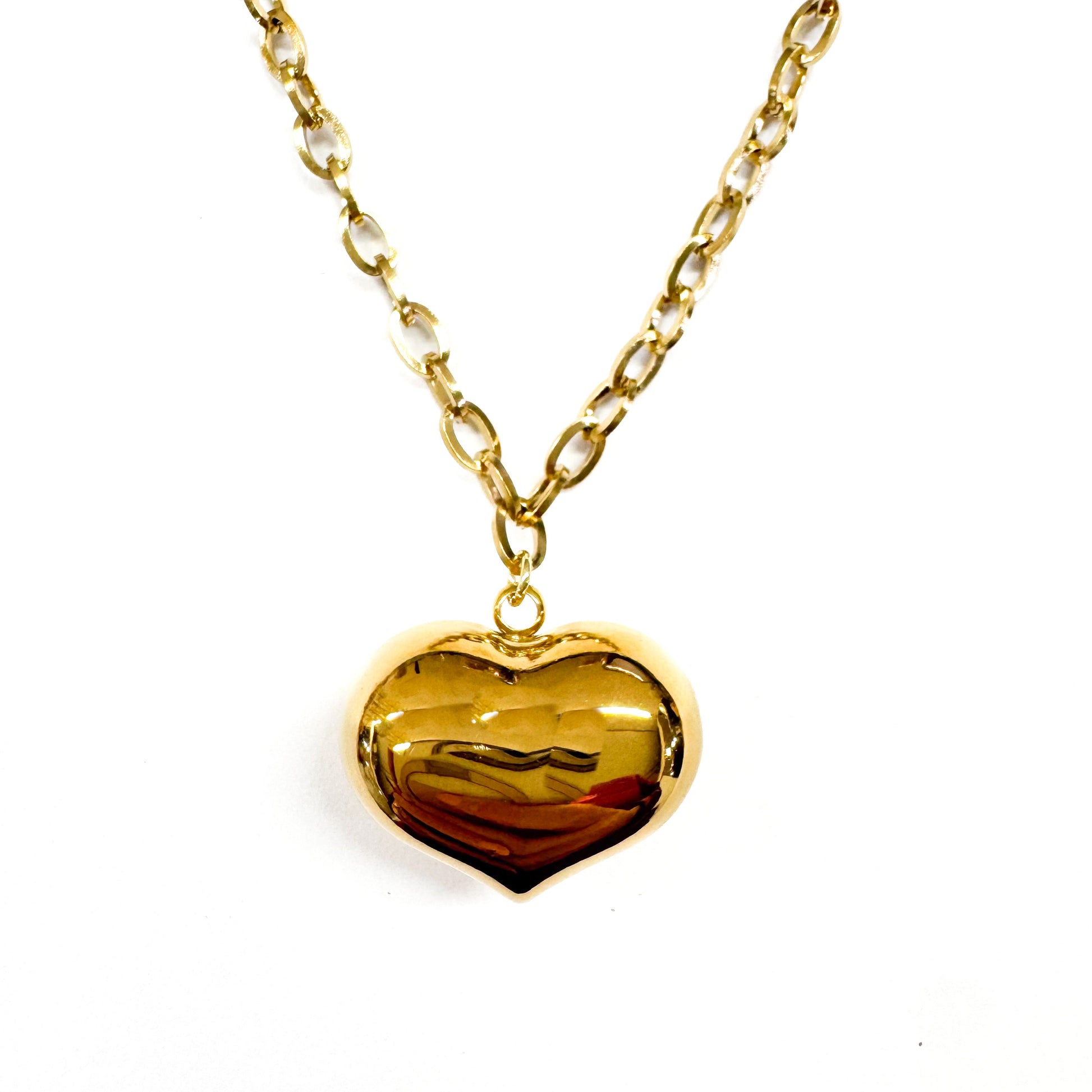 Small Chain Gold Heart Necklace