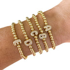 CZ Initial Bubble Bracelet