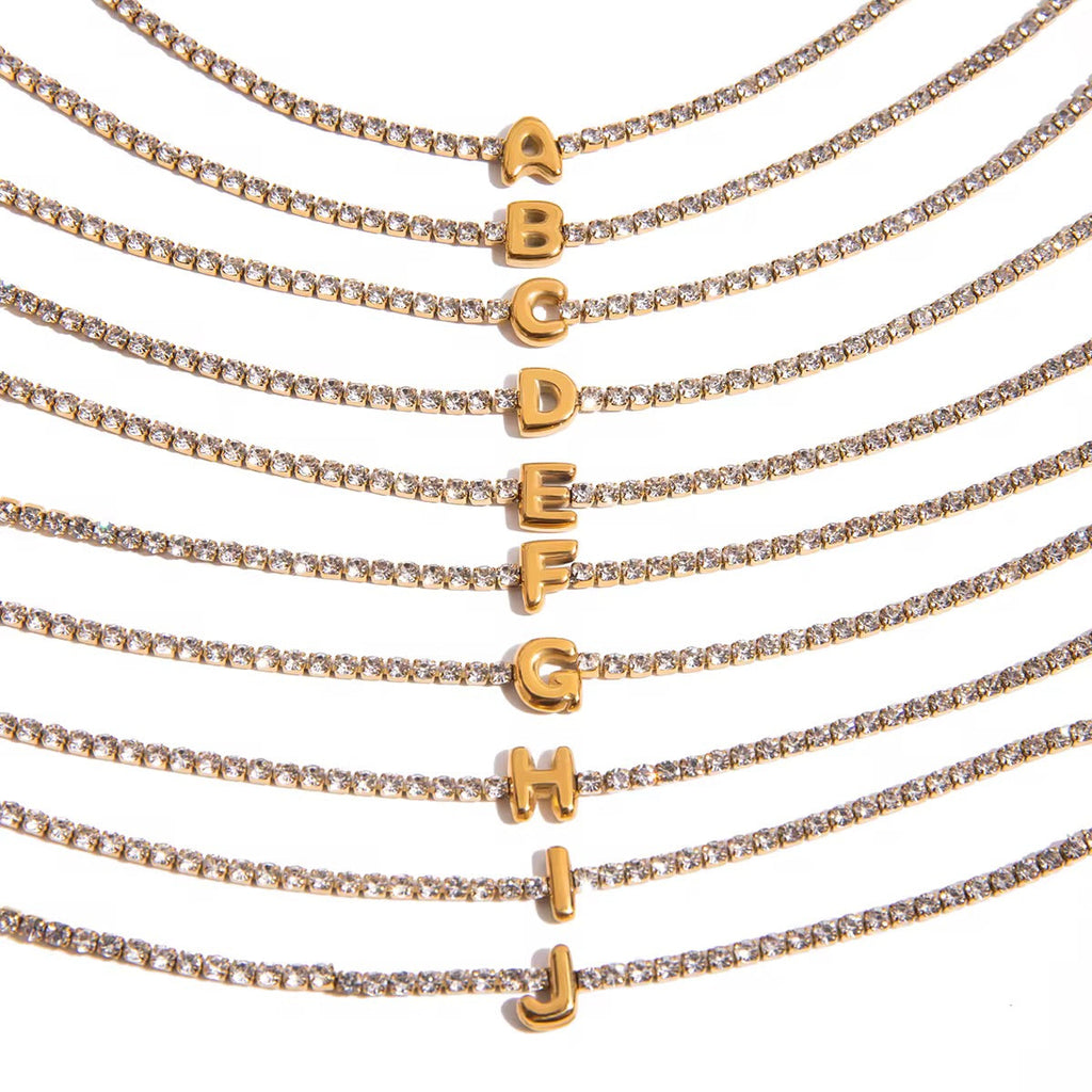 Initial Tennis Bracelet Water Resistant