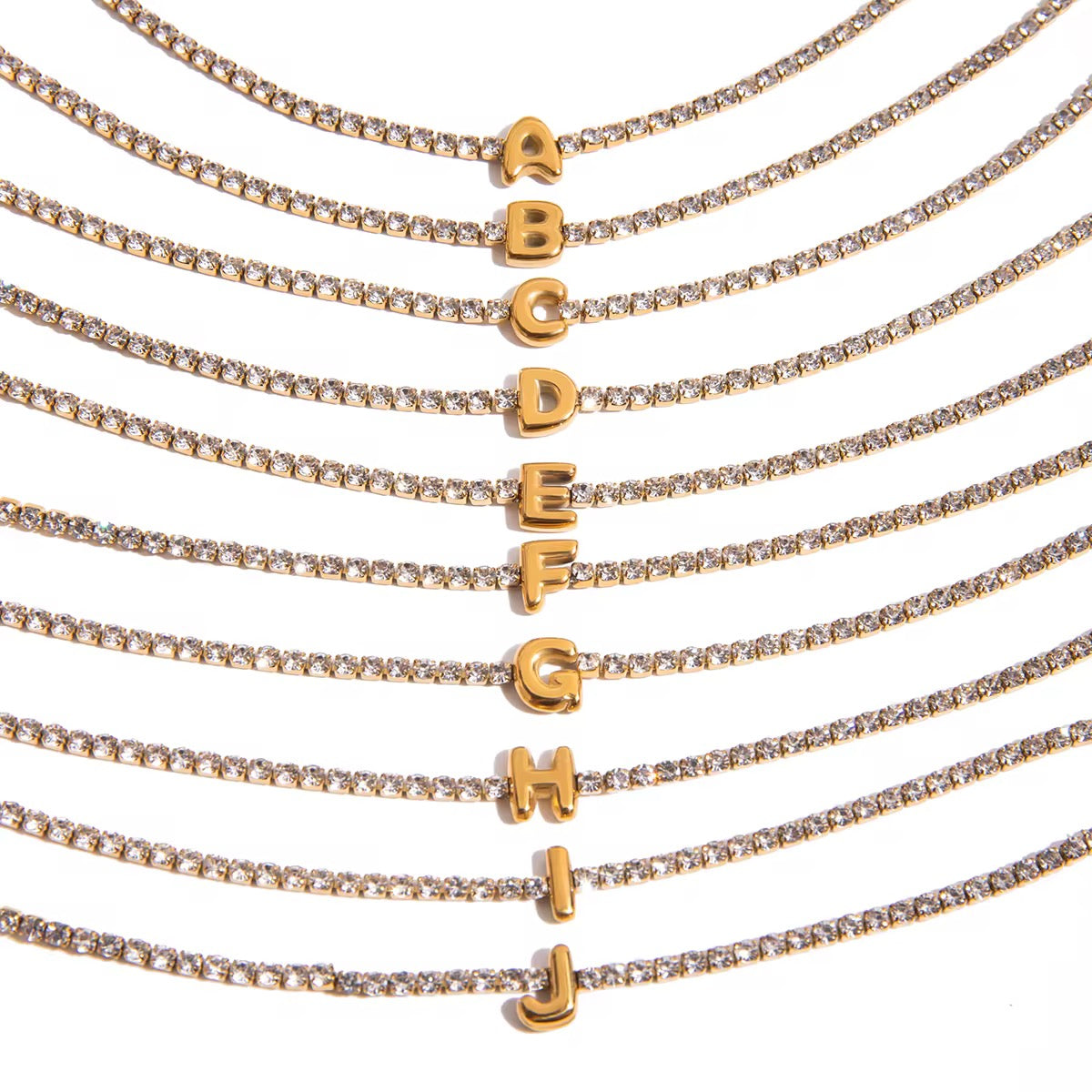 Initial Tennis Bracelet Water Resistant