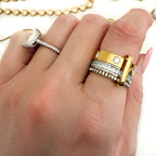 Triple Mixed Metal Carabiner Ring Stack Water Resistant