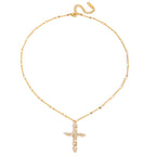 Grace Baguette Cross Necklace Water Resistant
