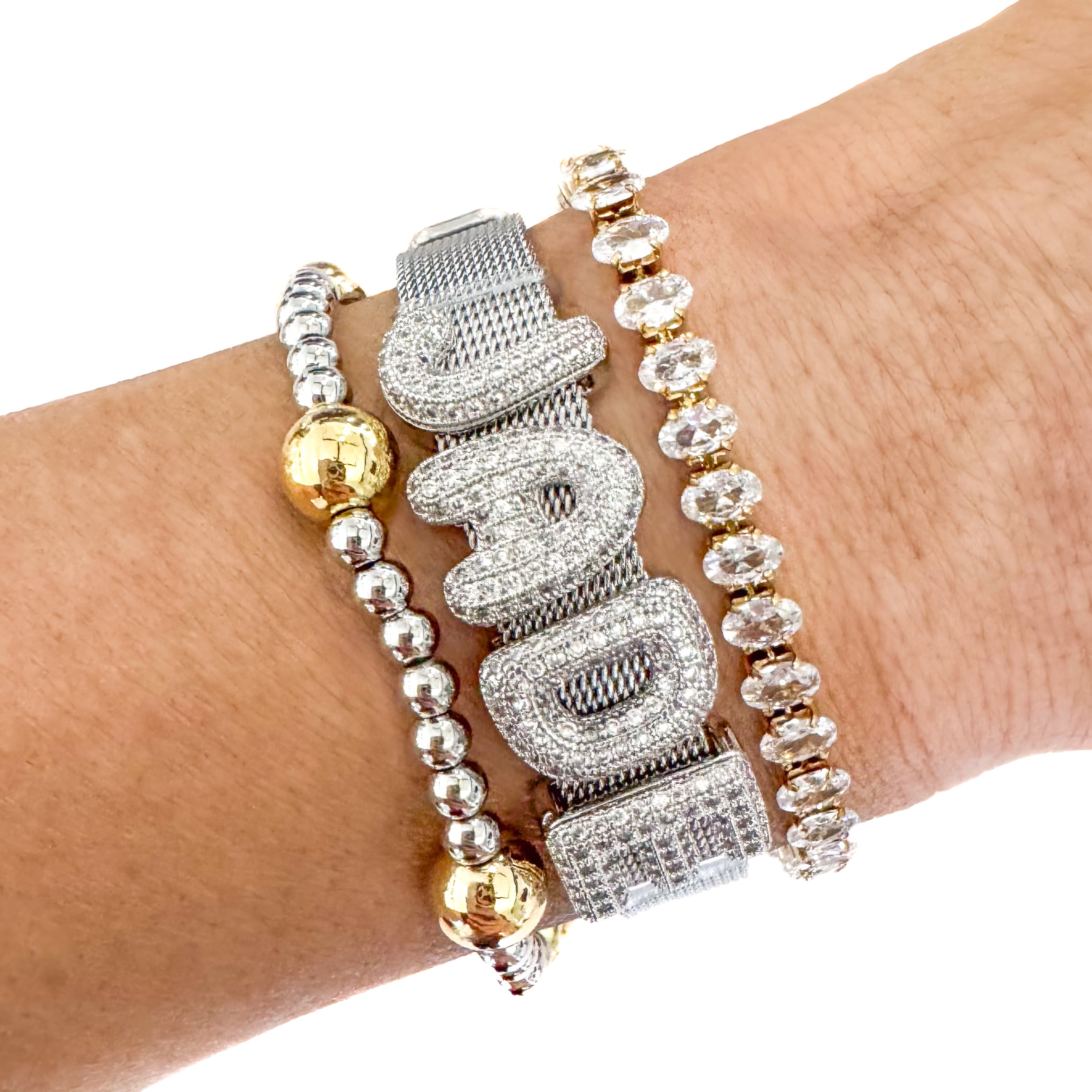 Custom Name Slider Watch Band Bracelet