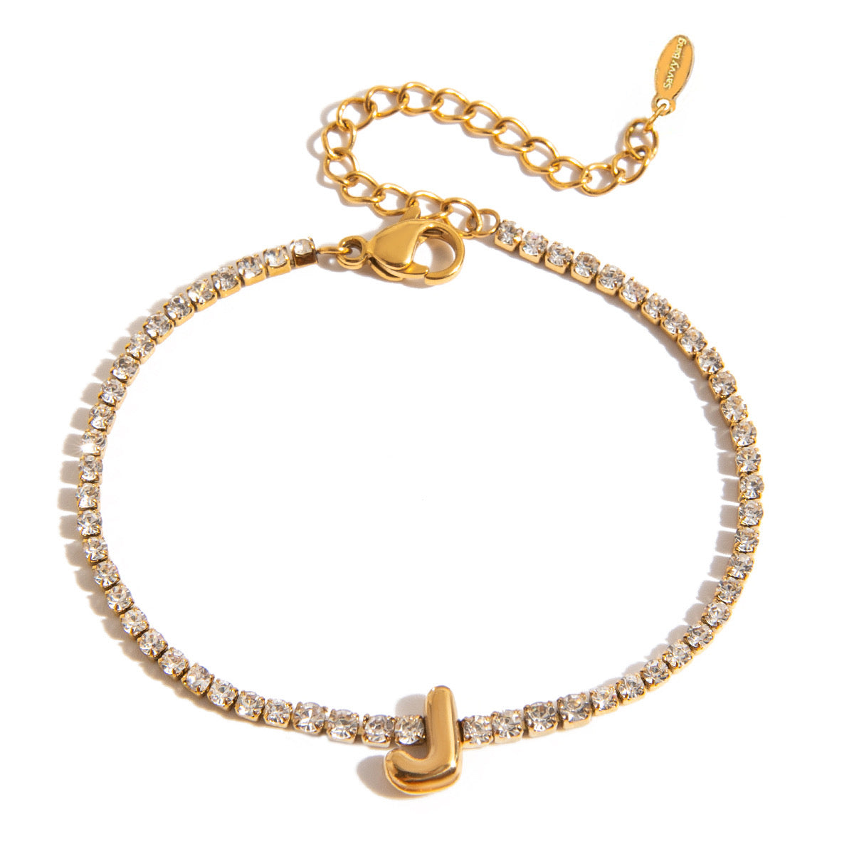 Initial Tennis Bracelet Water Resistant