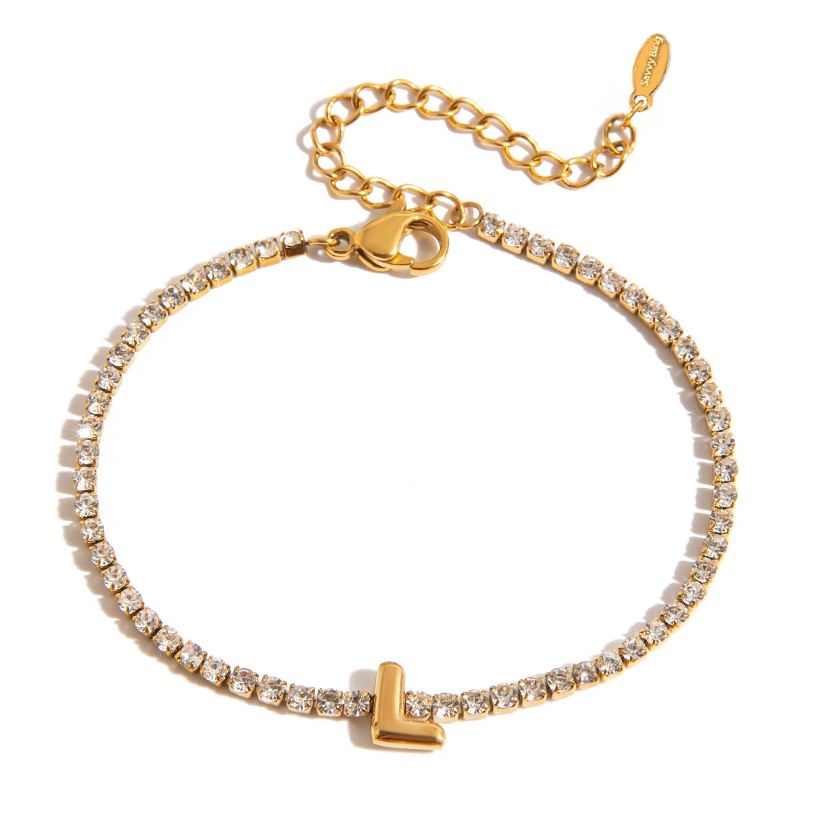 Initial Tennis Bracelet Water Resistant