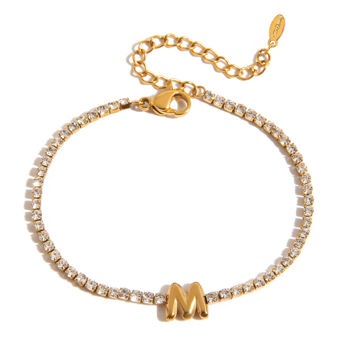 Initial Tennis Bracelet Water Resistant