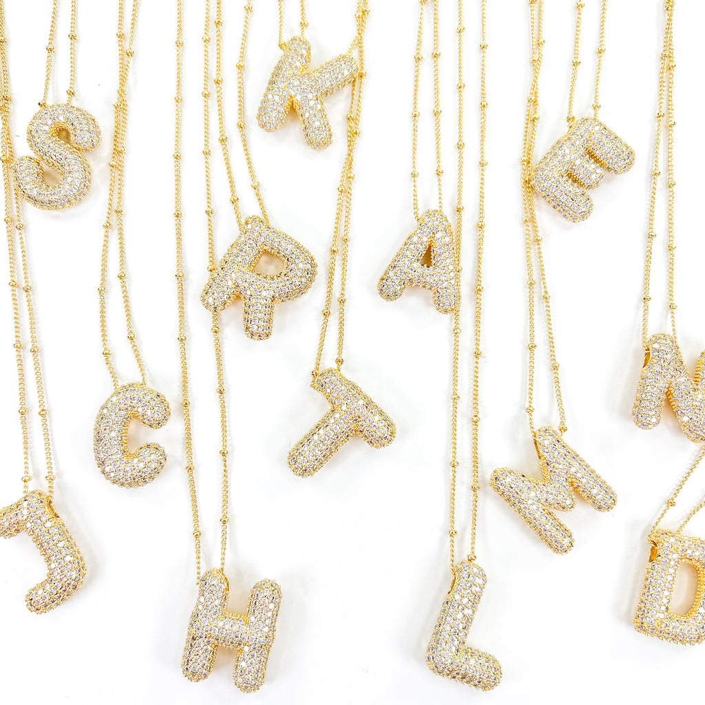 Bubble Balloon Initial Necklace
