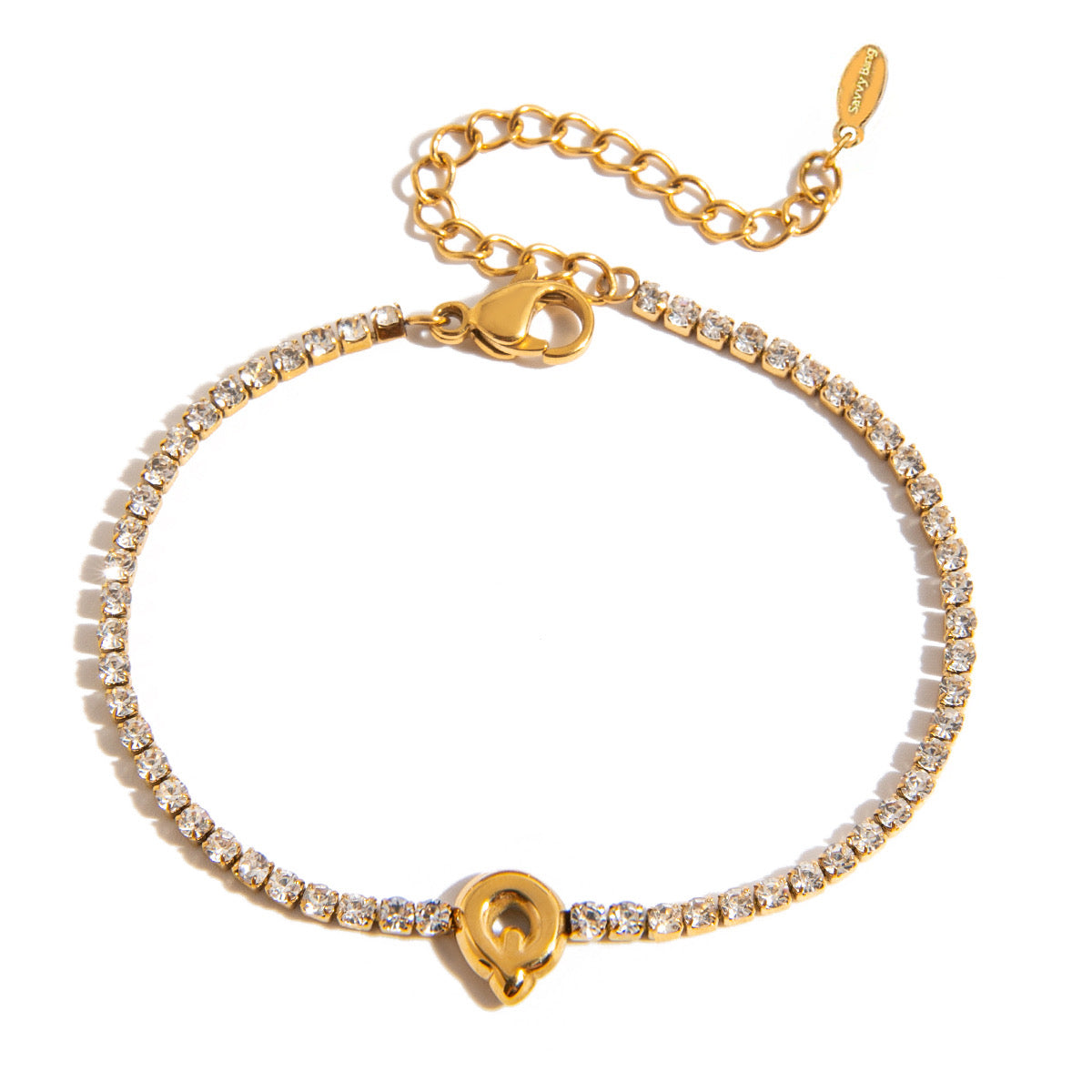 Initial Tennis Bracelet Water Resistant