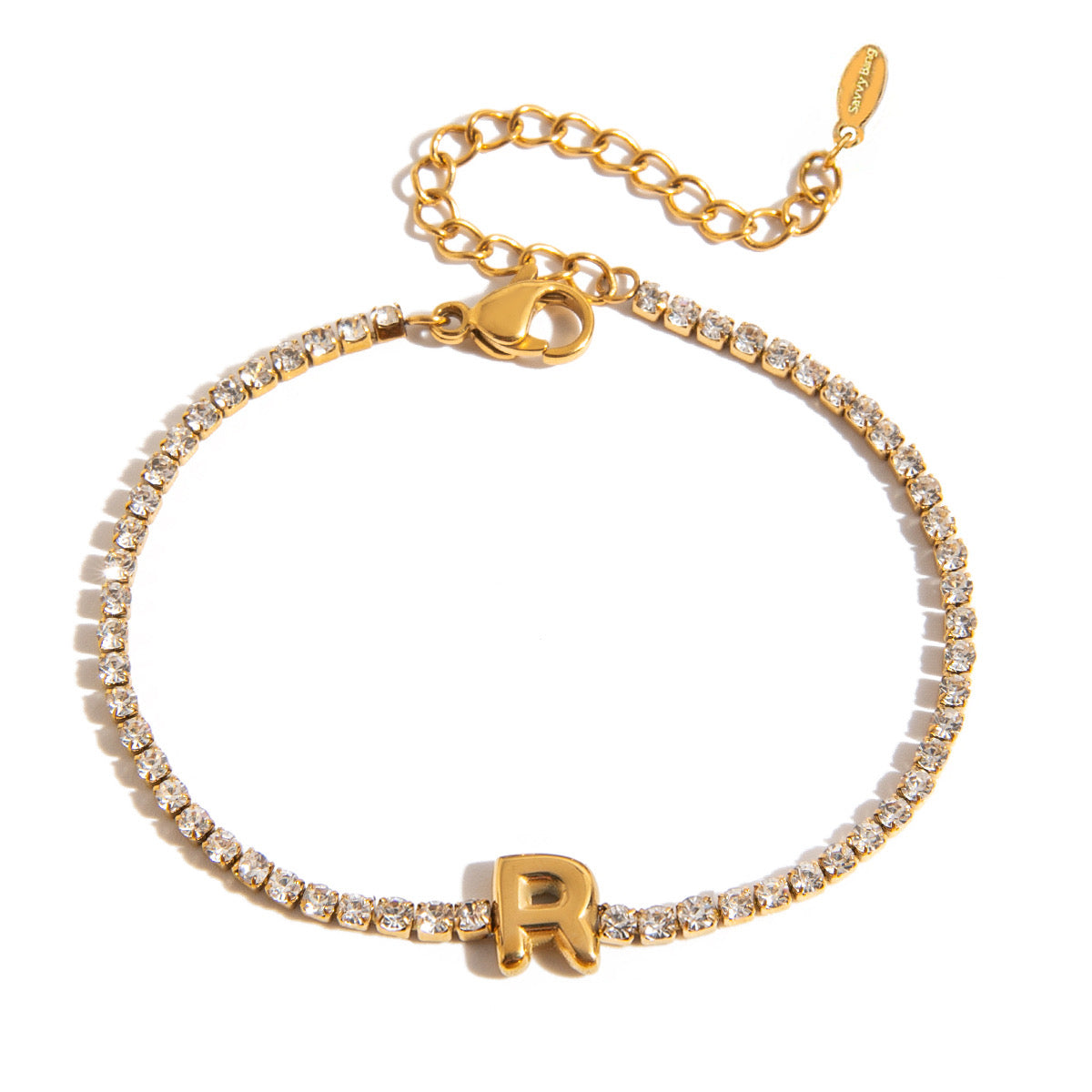 Initial Tennis Bracelet Water Resistant