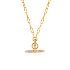 CZ Pave T Bar Necklace Water Resistant