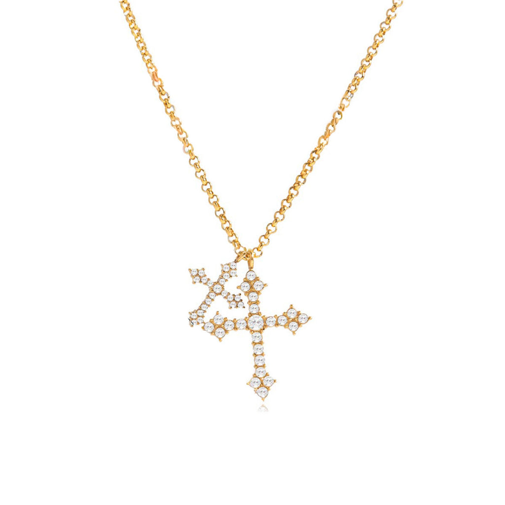 Duo Cross Necklace Water Resistant