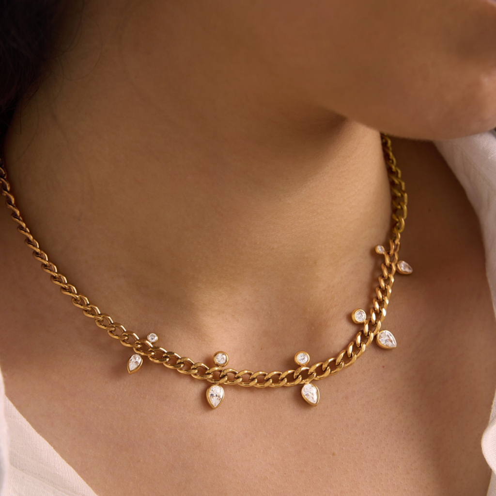 Lennox CZ Necklace Water Resistant