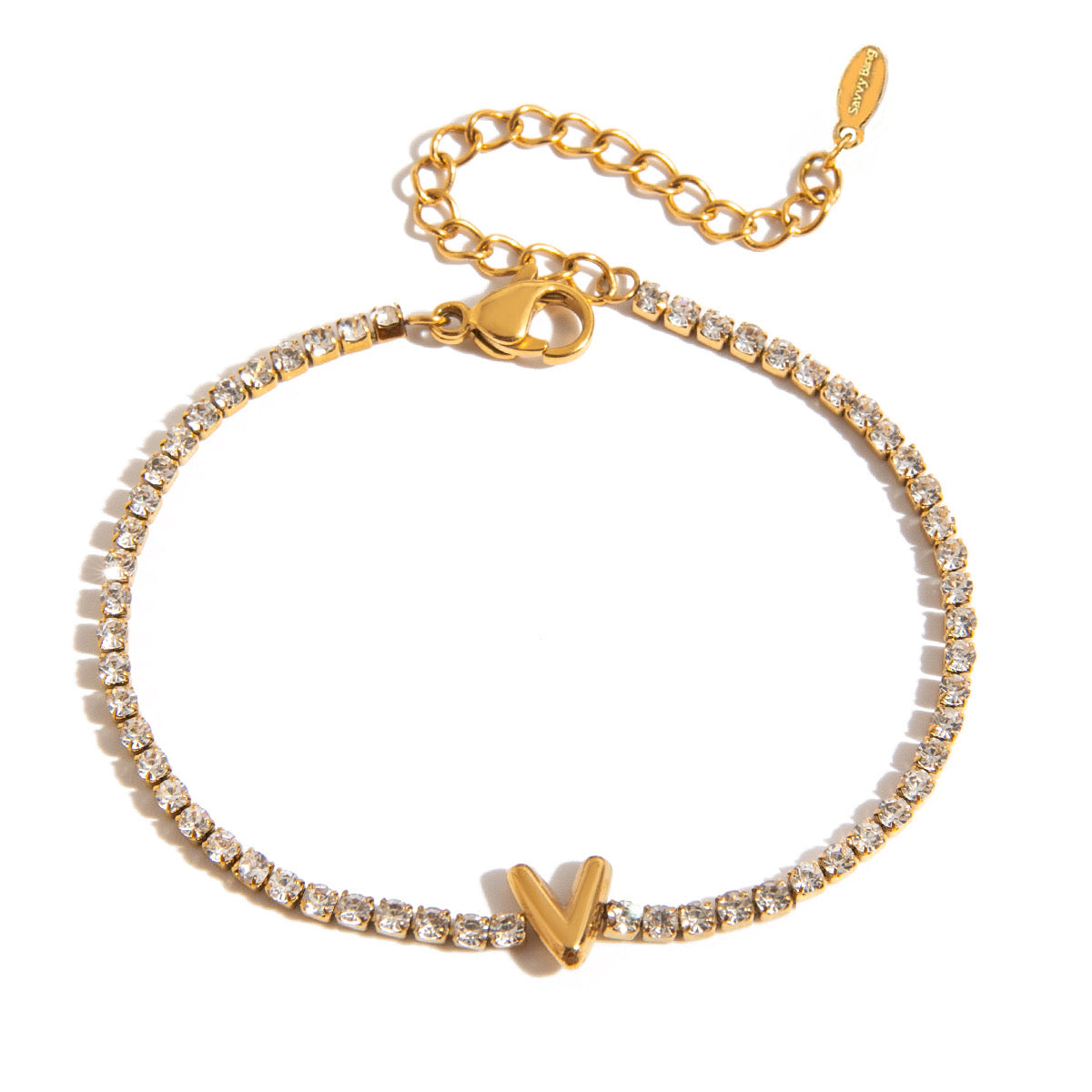 Initial Tennis Bracelet Water Resistant