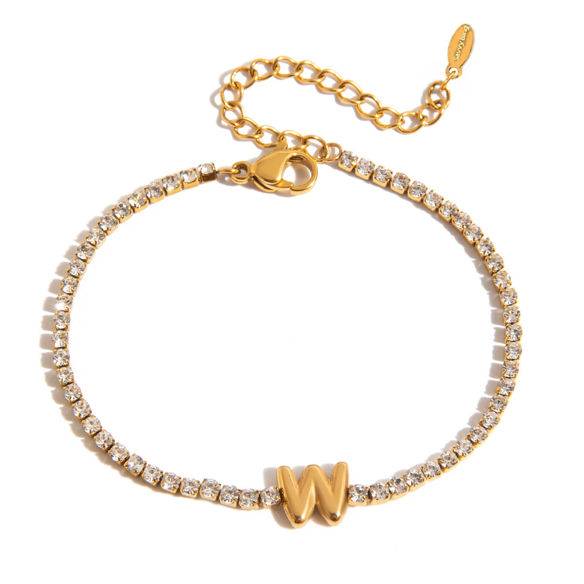 Initial Tennis Bracelet Water Resistant