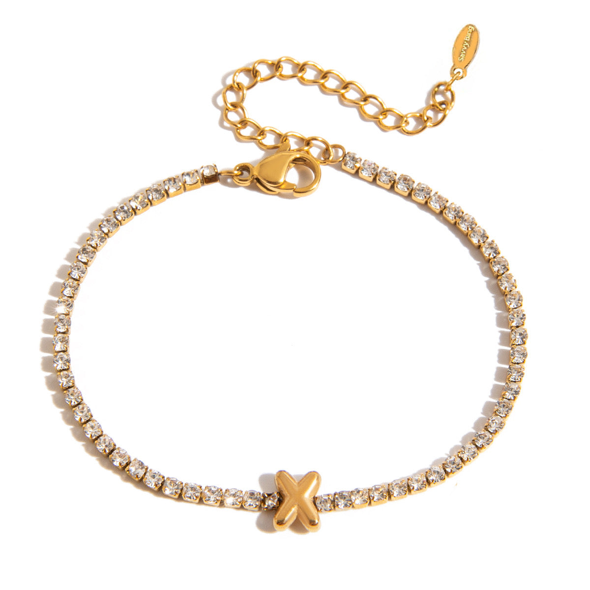 Initial Tennis Bracelet Water Resistant