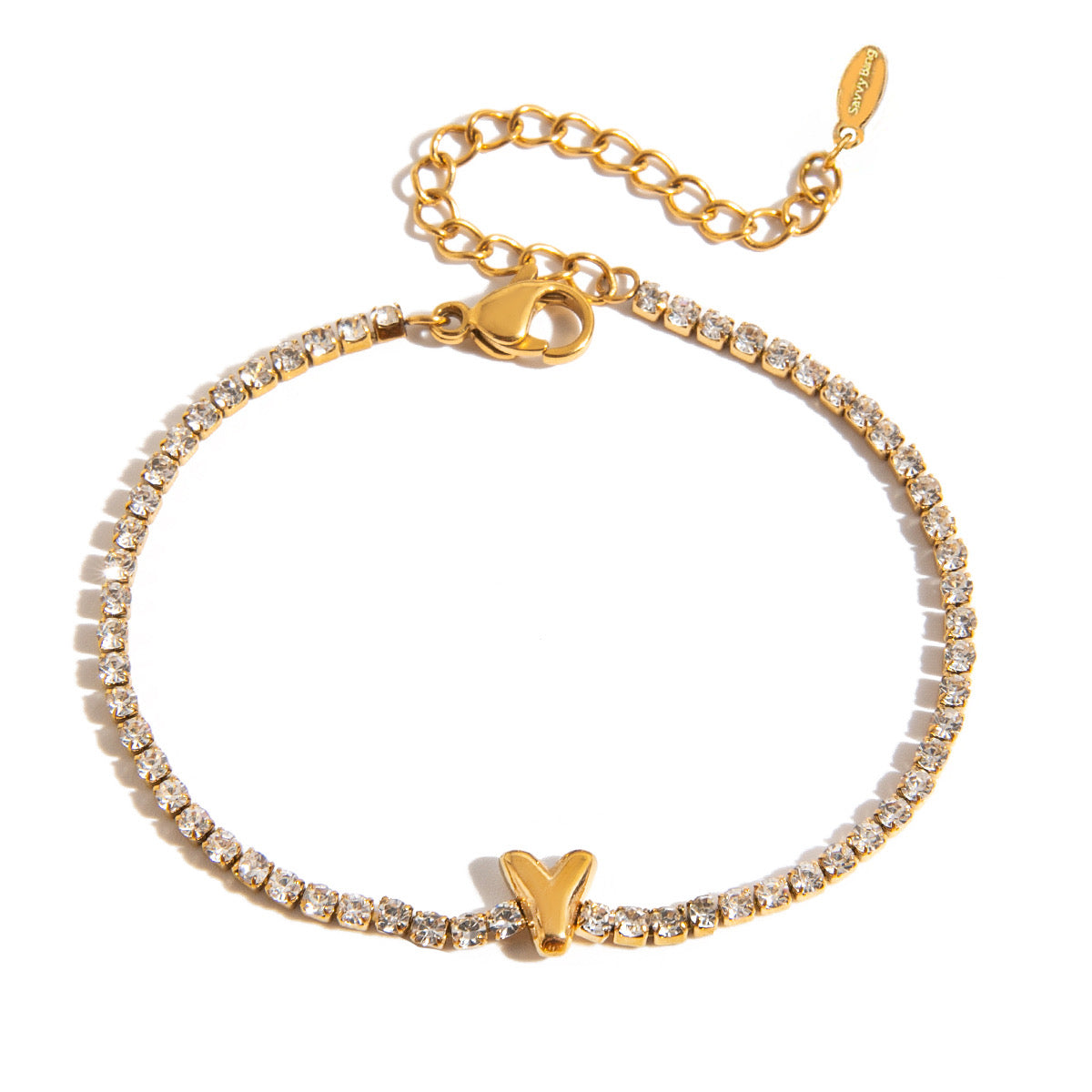 Initial Tennis Bracelet Water Resistant