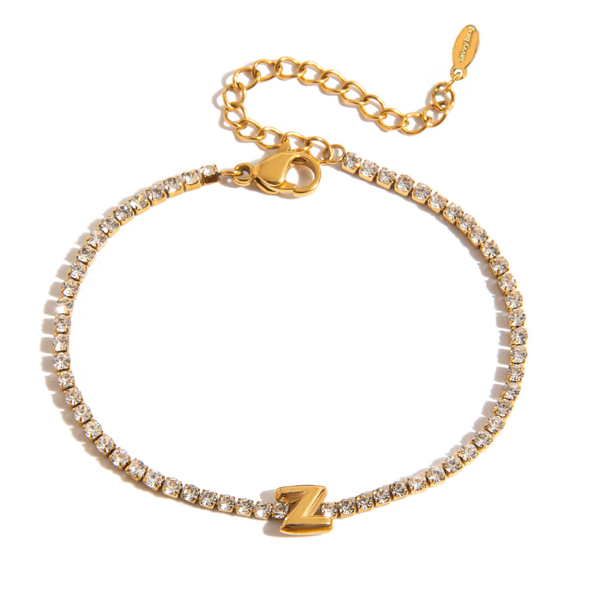 Initial Tennis Bracelet Water Resistant