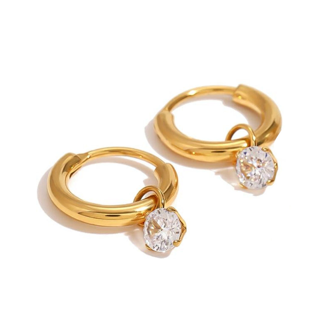 Cz Hoop & Stud Earring Water Resistant