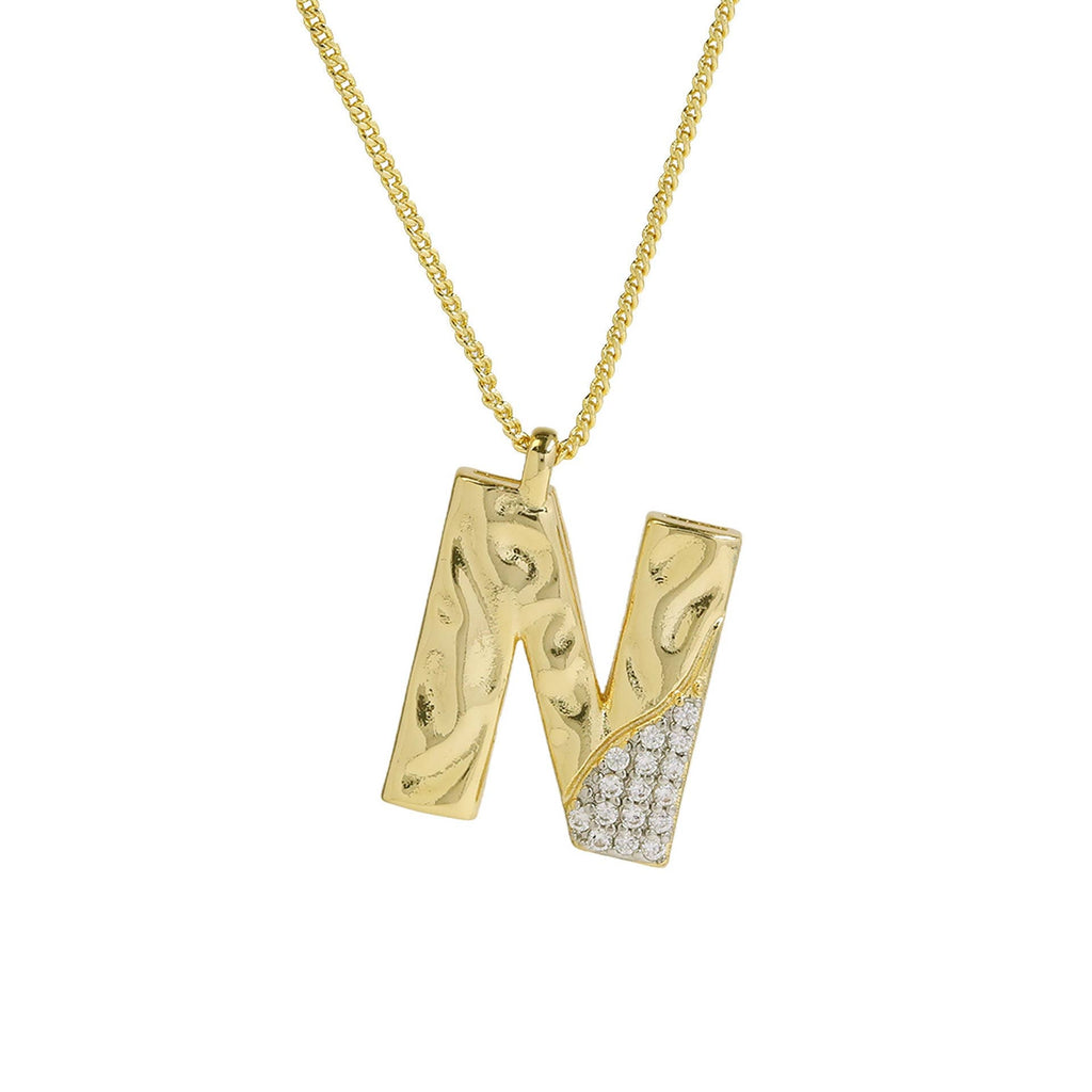Mixed Metal Initial Necklace