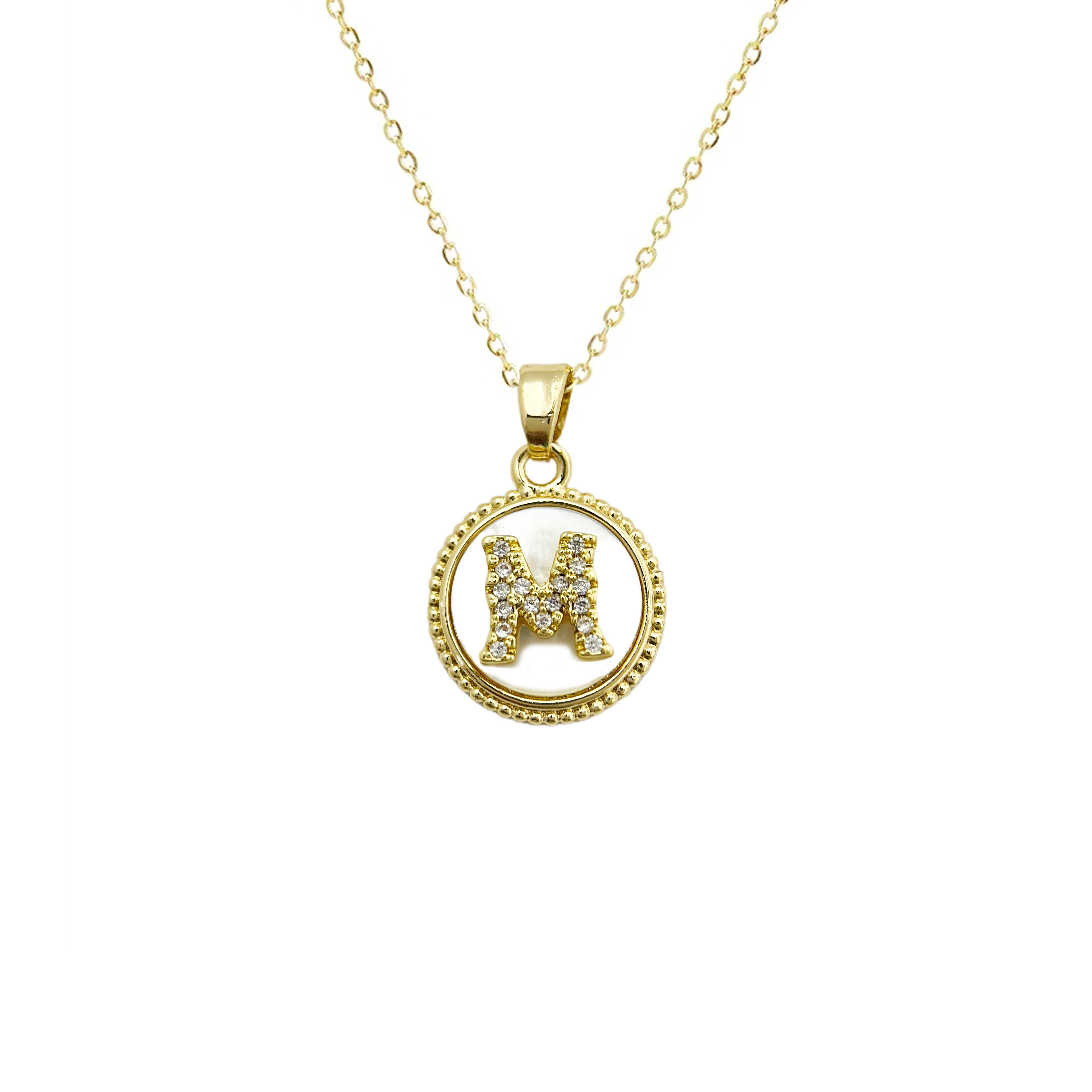 Initial Mother Of Pearl Gold Necklaces
