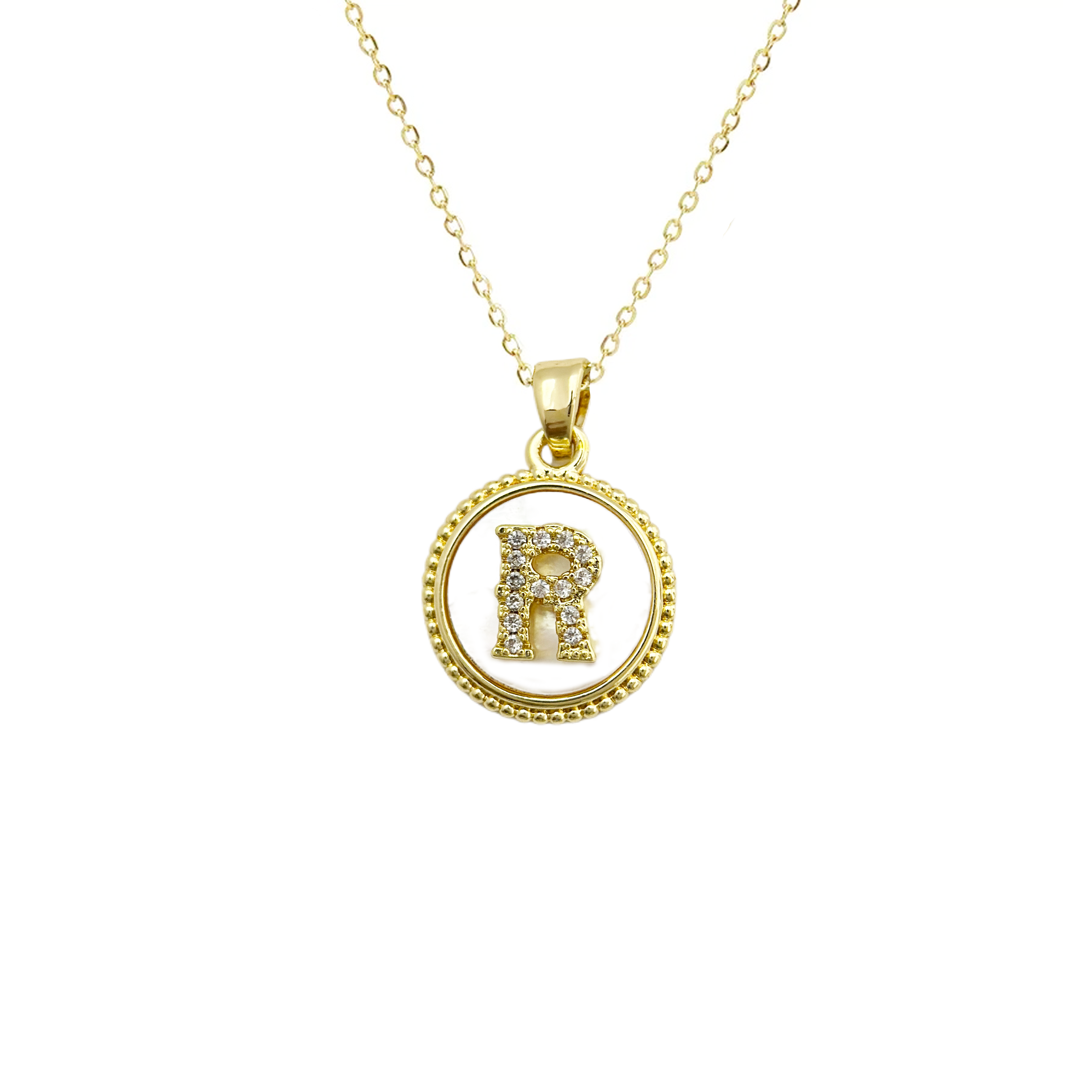 Initial Mother Of Pearl Gold Necklaces