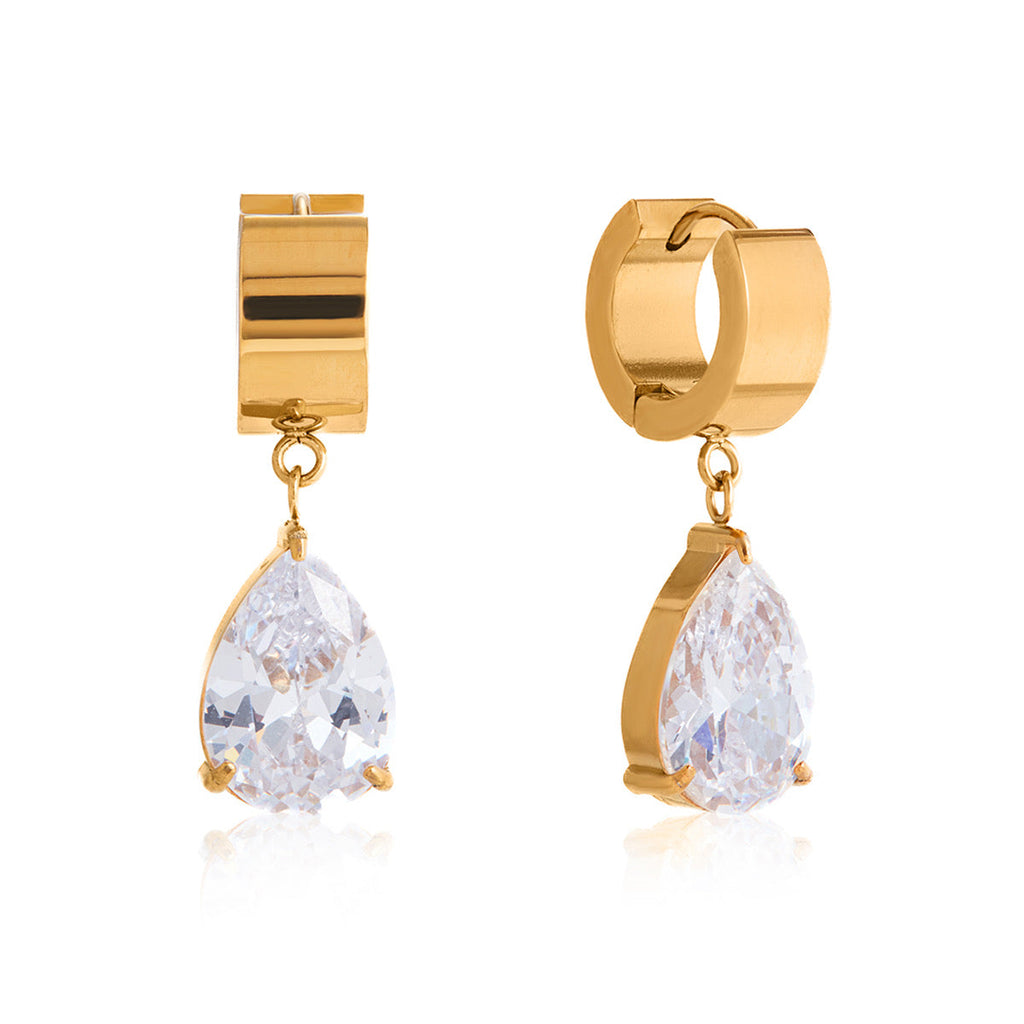 Pear Huggie Earrings Water Resistant