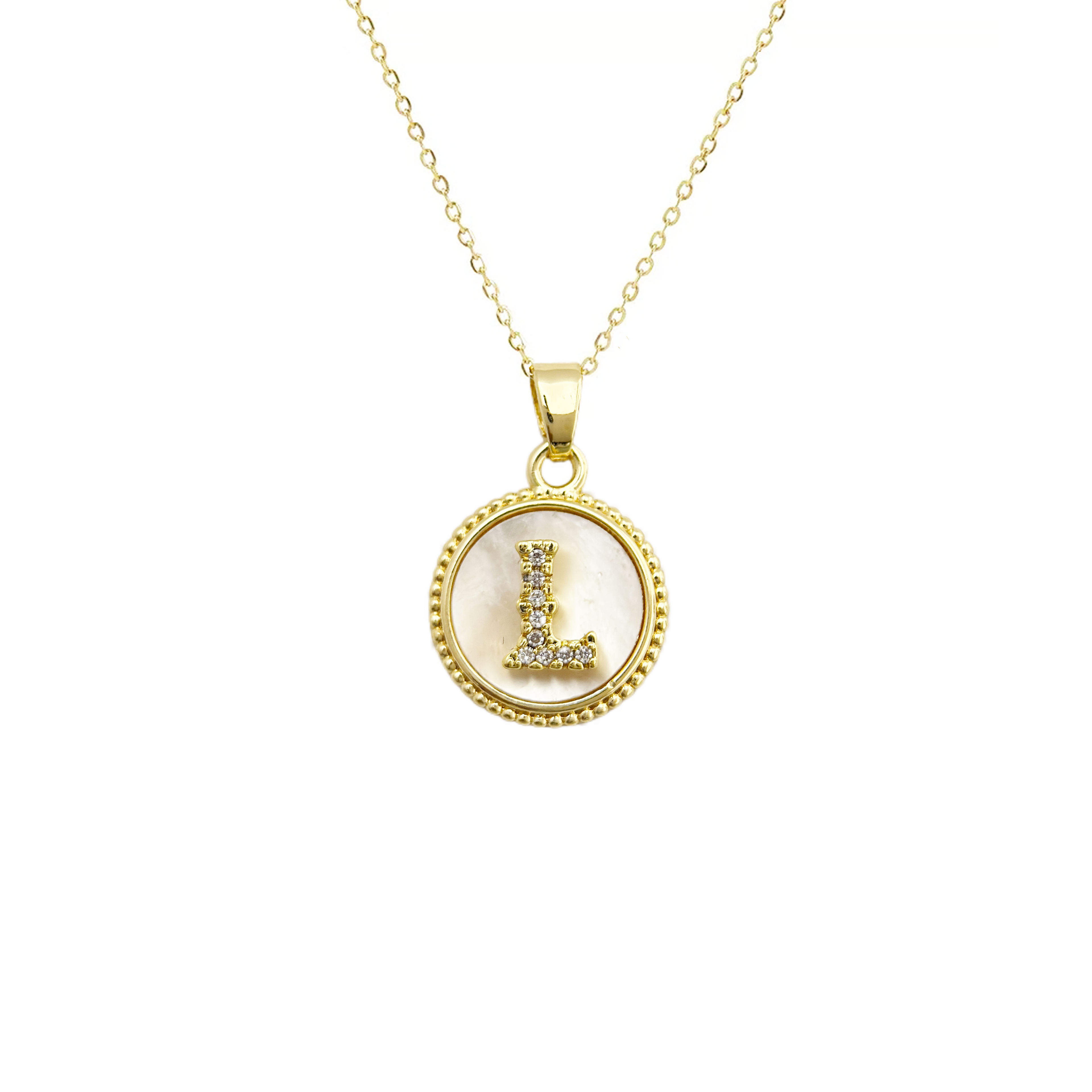 Initial Mother Of Pearl Gold Necklaces