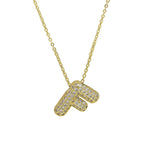 Medium Initial CZ Balloon Bubble Necklace 0.57”