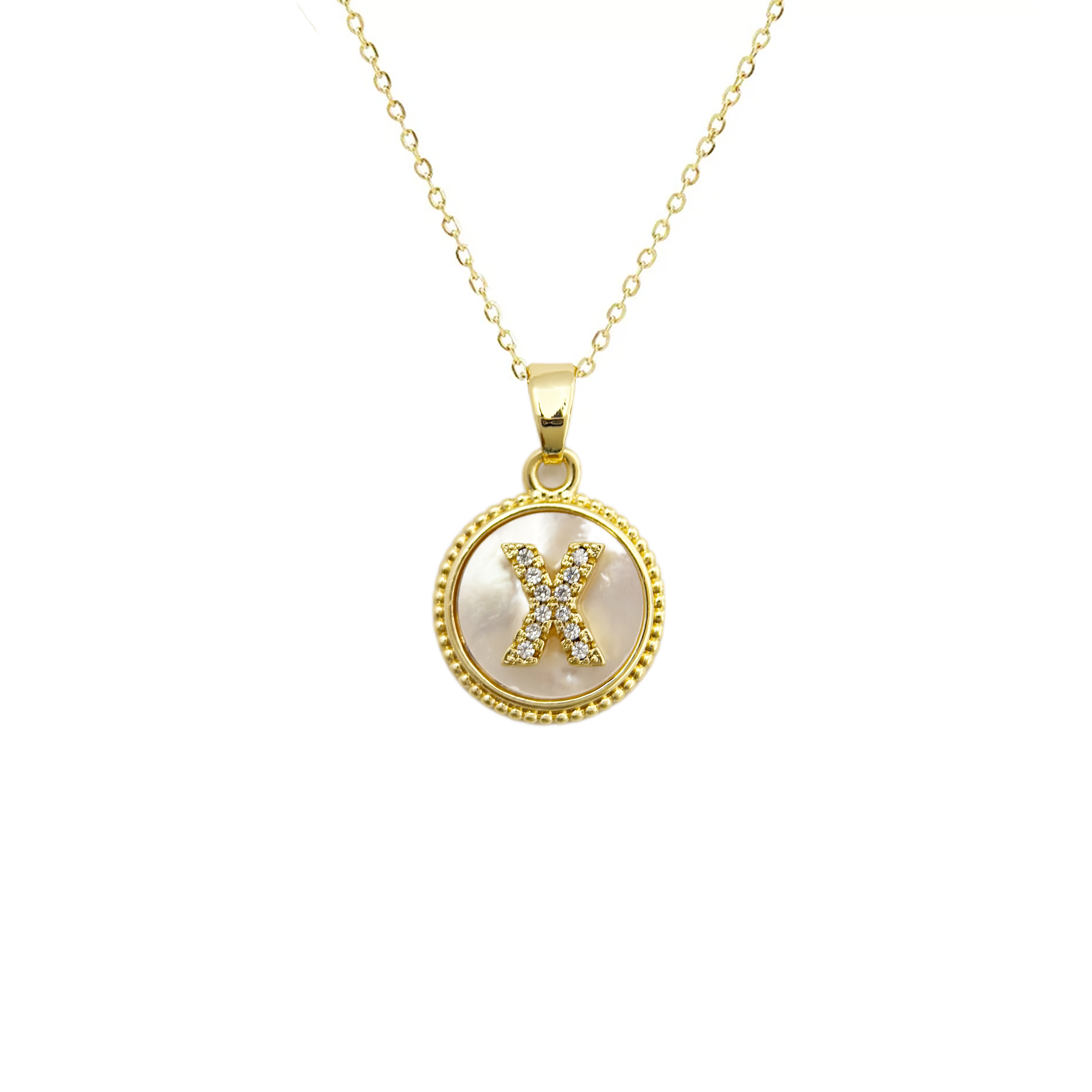 Initial Mother Of Pearl Gold Necklaces