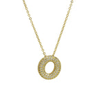 Medium Initial CZ Balloon Bubble Necklace 0.57”