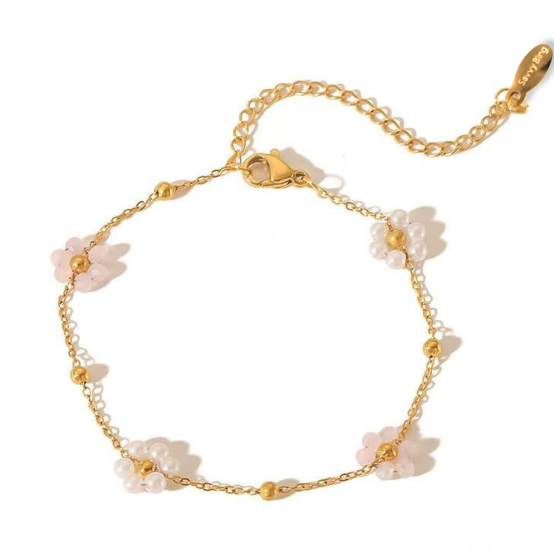 Flower Daisy Gold Spring Summer Bracelet Waterproof