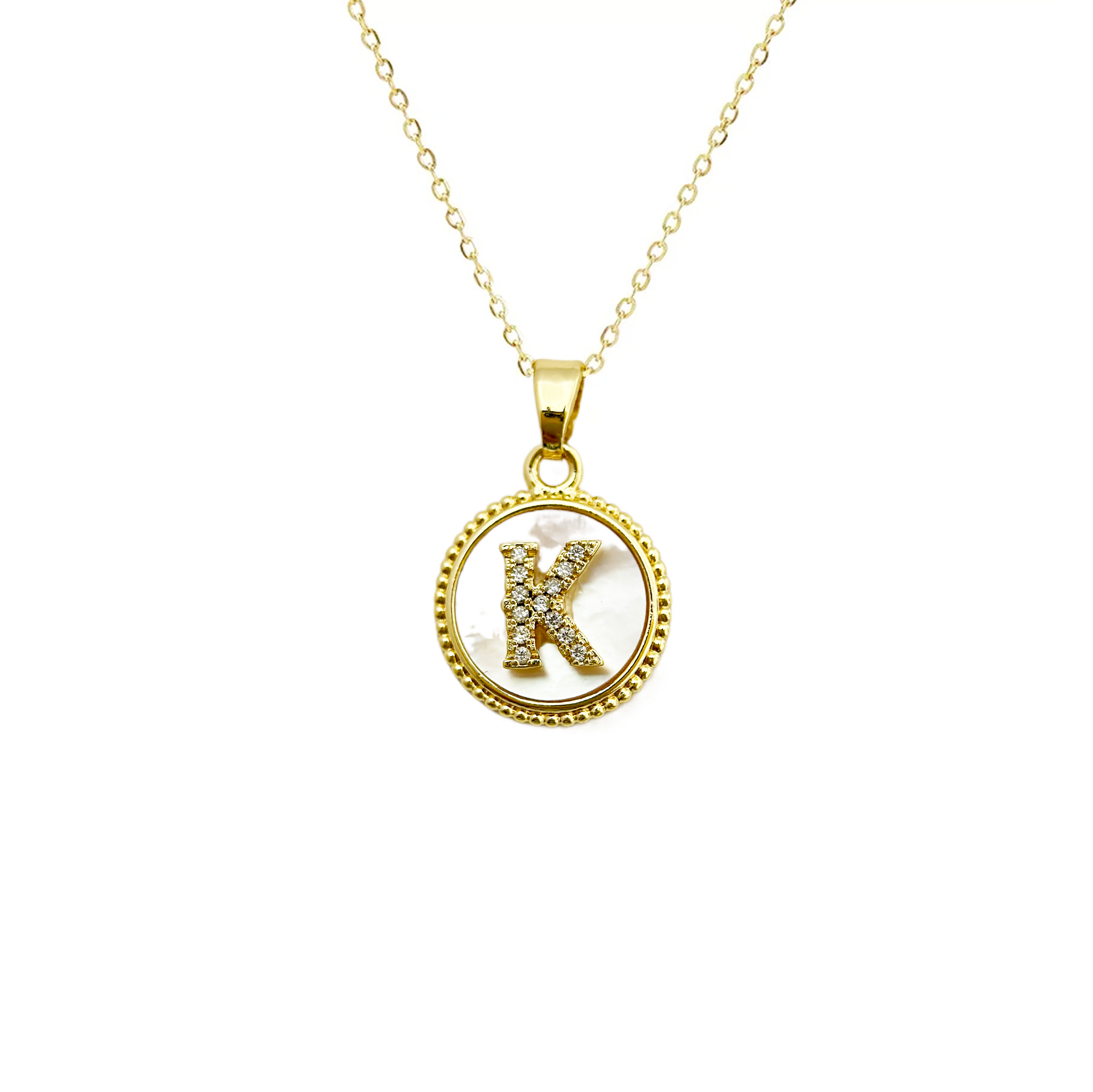 Initial Mother Of Pearl Gold Necklaces