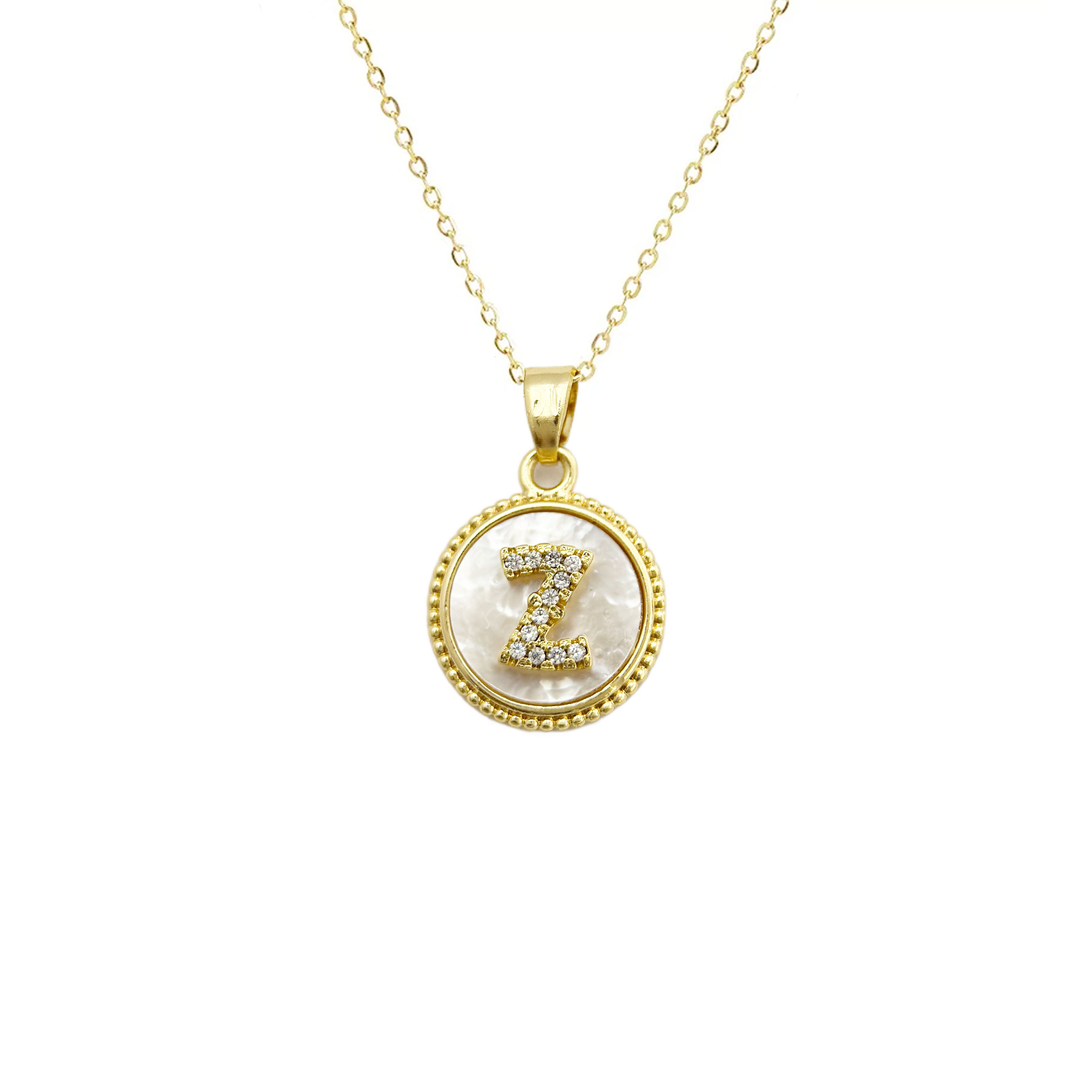 Initial Mother Of Pearl Gold Necklaces