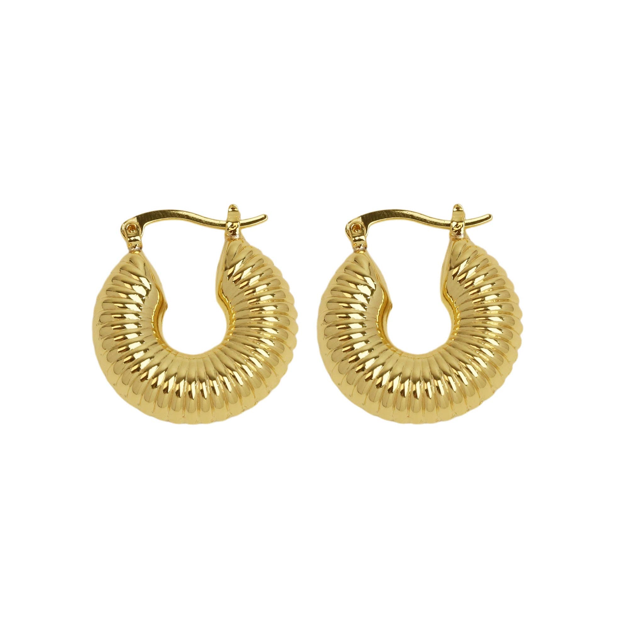 Textured Chunky Hoop Earrings – Savvy Bling