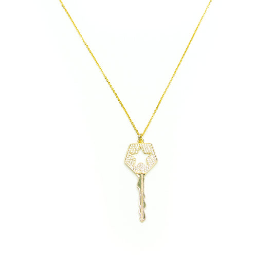 Key Pave' Start Filled Necklace