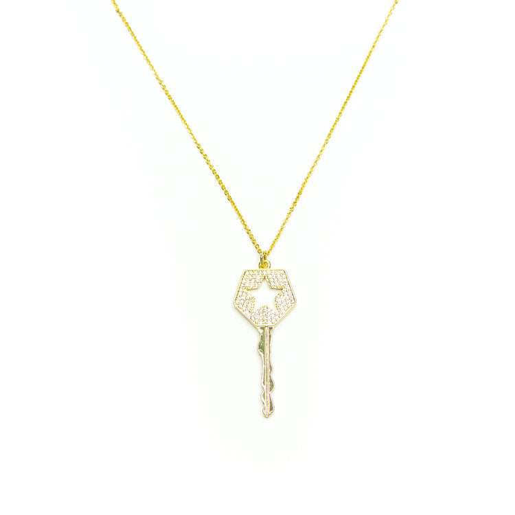 Key Pave' Start Filled Necklace