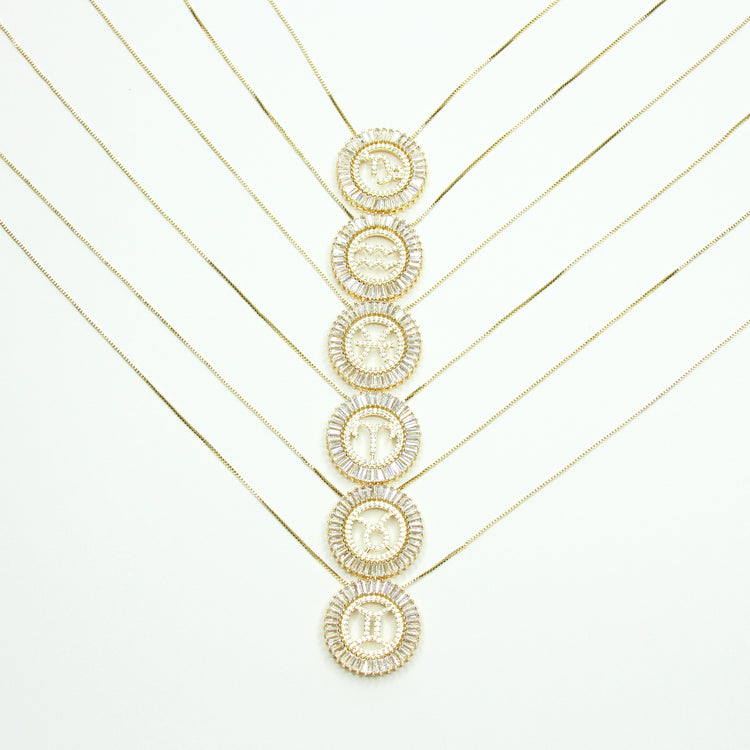 Zodiac Sunburst Necklace Gold Filled Necklace