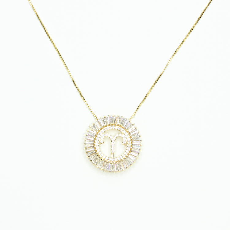 Zodiac Sunburst Necklace Gold Filled Necklace