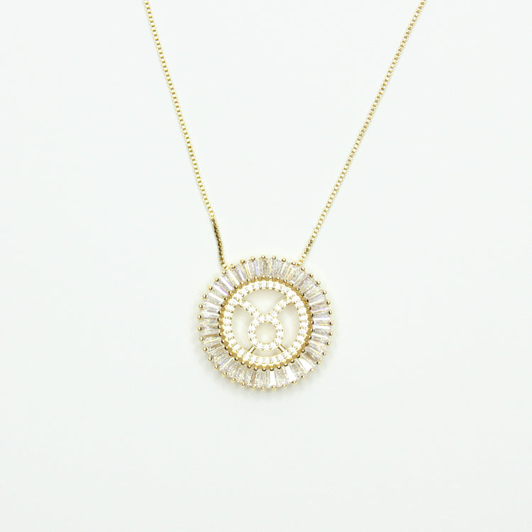 Zodiac Sunburst Necklace Gold Filled Necklace