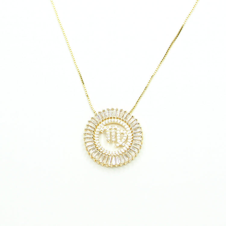 Zodiac Sunburst Necklace Gold Filled Necklace