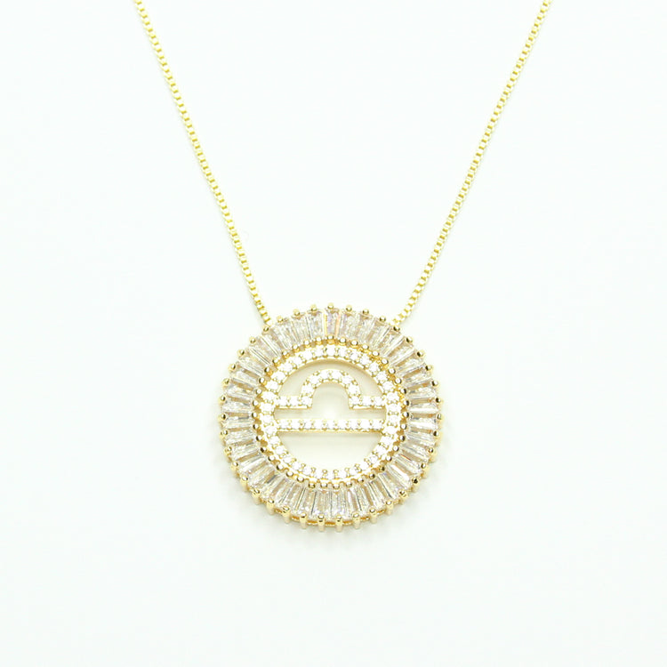 Zodiac Sunburst Necklace Gold Filled Necklace