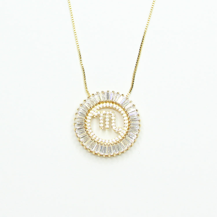 Zodiac Sunburst Necklace Gold Filled Necklace