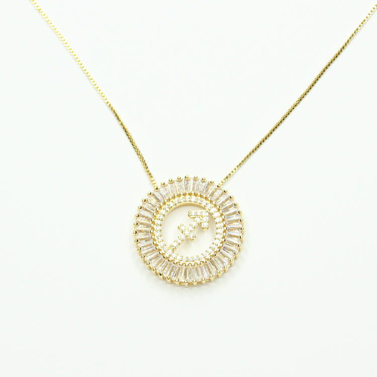 Zodiac Sunburst Necklace Gold Filled Necklace